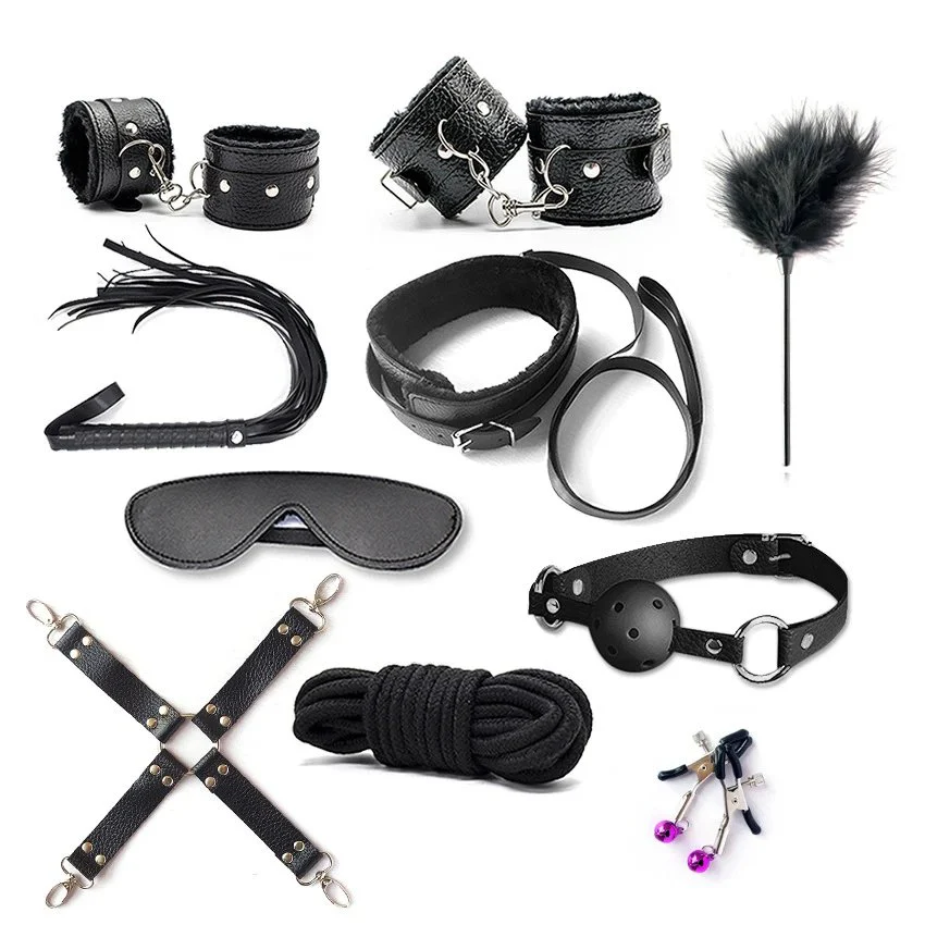 Bondage for Sex10 Pcs SM Leather Bondage Sets Restraint Kits for Women and Couples