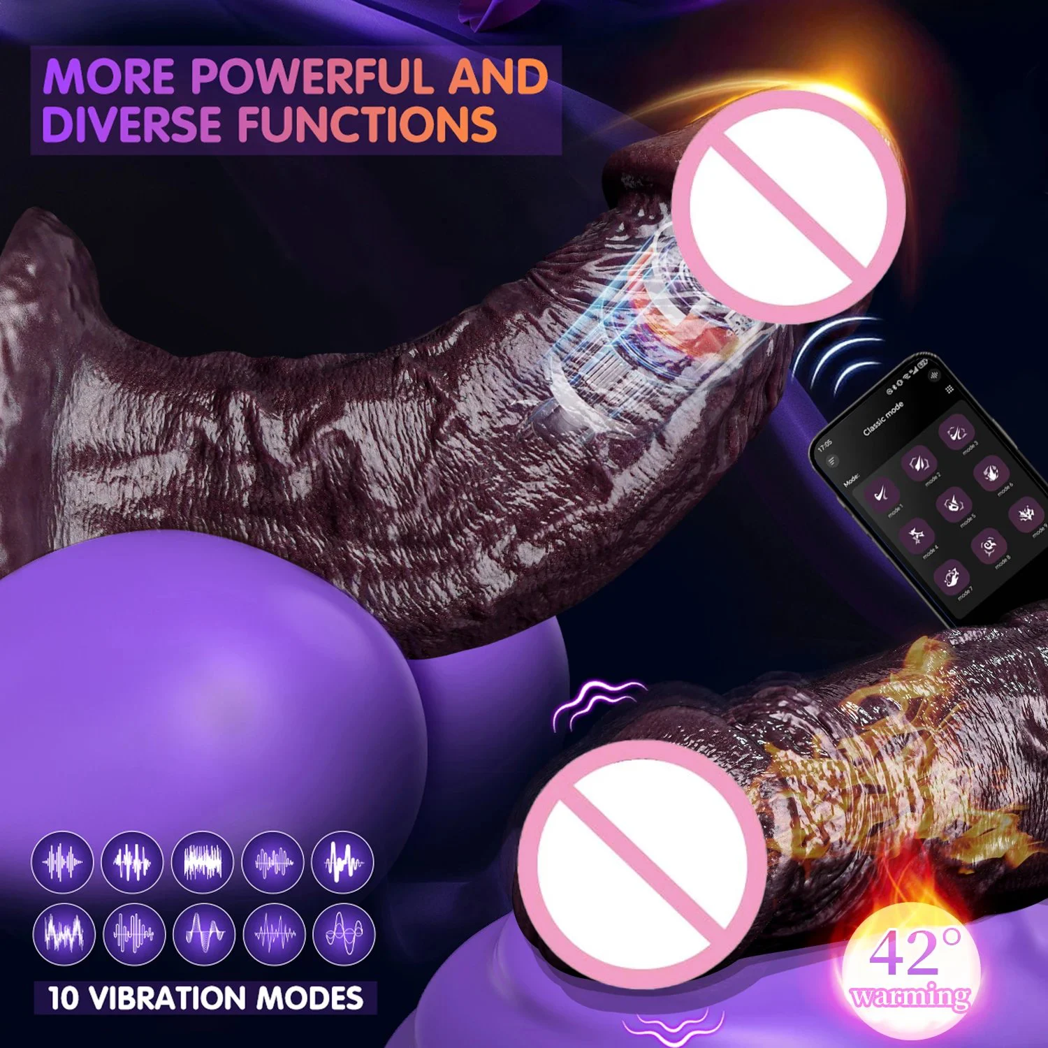APP-controlled Vibration Swing Dildo Adult Waterproof Soft Adjustable Vibration Mode 10 Kinds of Frequency Pure Natural Plants