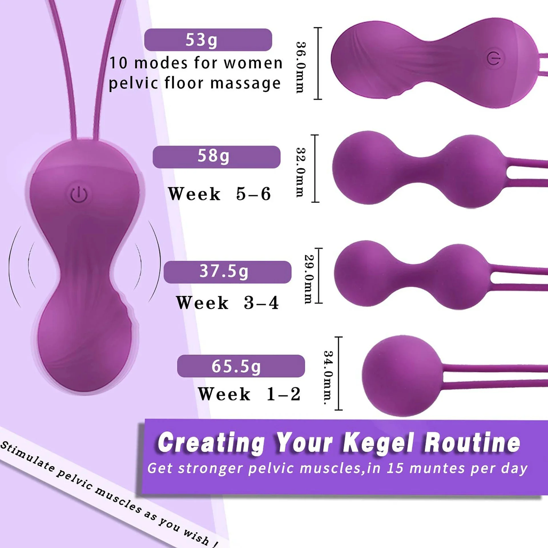 4PCS USB Waterproof Ben Wa Balls Kegel Exercise Remote Controlled Kegel Balls Set for Women