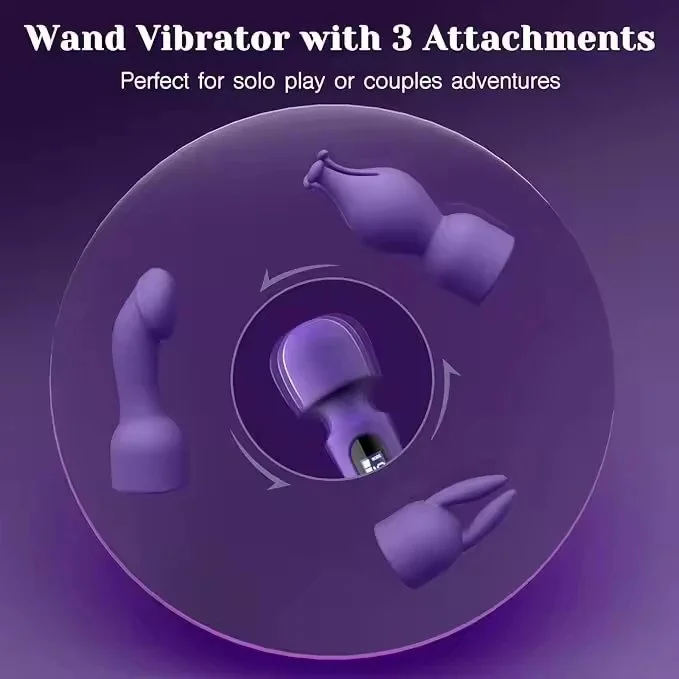 10 Speeds 4 Frequency Body Massager Led Display AV Wand Massager Clitoral Stimulator Silicone Vibrator with 3 Accessories