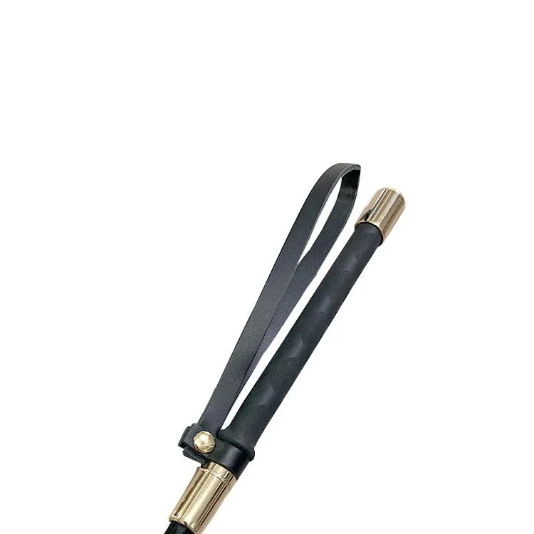 Fun Leather Whip Party Performance Prop Black PU Leather Whip Couple Sex Alternative Toy Equestrian Whip