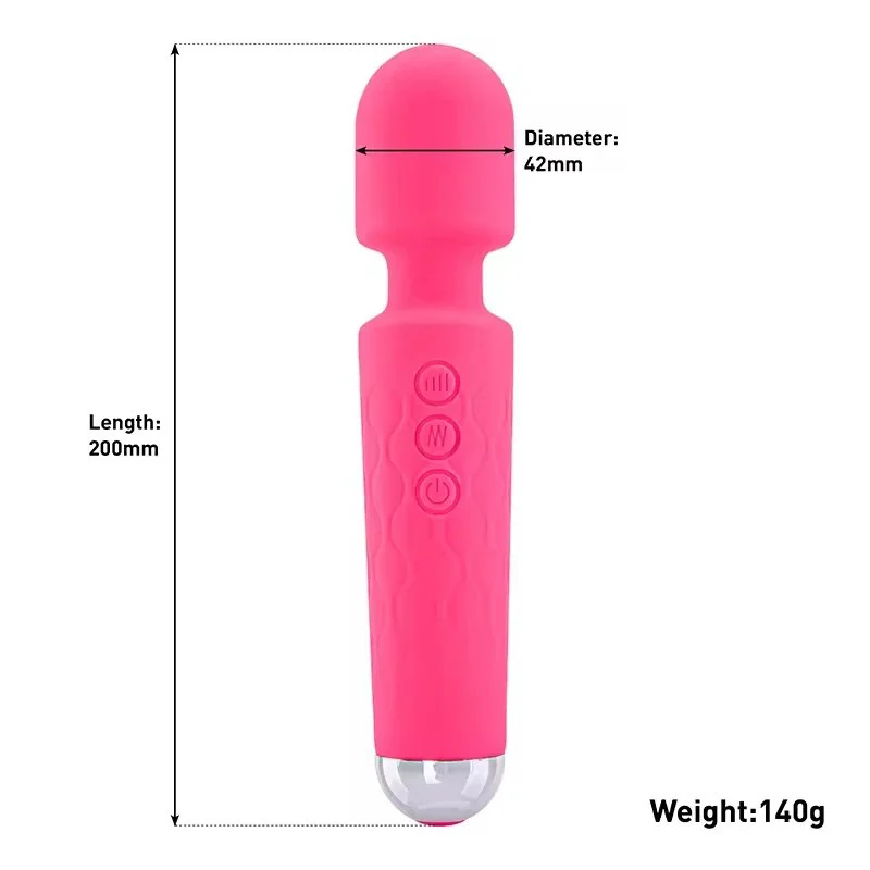 Adult Sex Toy Vibrator AV Wand Rose Red USB Rechargeable Waterproof 20 Frequencies G-string Masturbator for Women