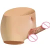 Lesbian Gay Eco-Friendly IPX6 Waterproof Silicone Wearable Panty with Penis Strap-On Dildo for Men Women