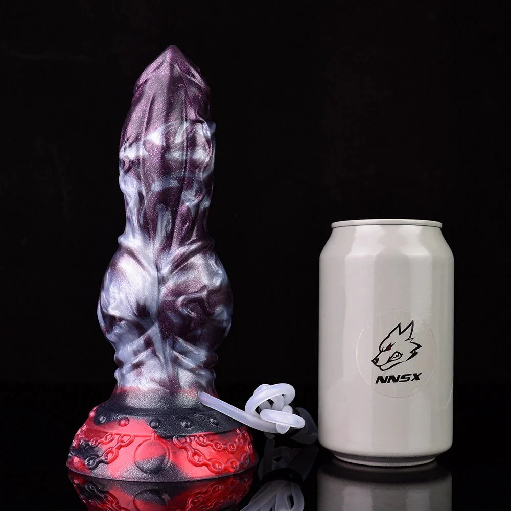 Realistic Squirting Dog Dildo Suction Cup Dildo with Knot, Big Pink Silicone Thick Dragon Dildo Anal Toy for Women and Men