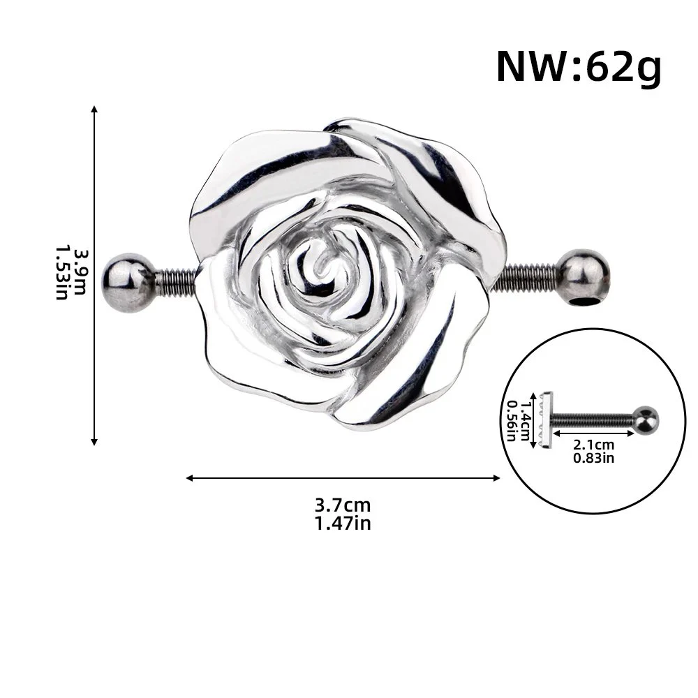 Flower Shape Screw Tightening Nipple Clamps Sex Bondage Leather Breast Restraints,collar with Nipple Clips, Leather Harness