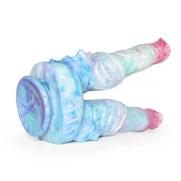 Double Heads Thick Beast Dildo With Suction Cup Flexible Light Color Small Penis Anal Sex Toys for Women