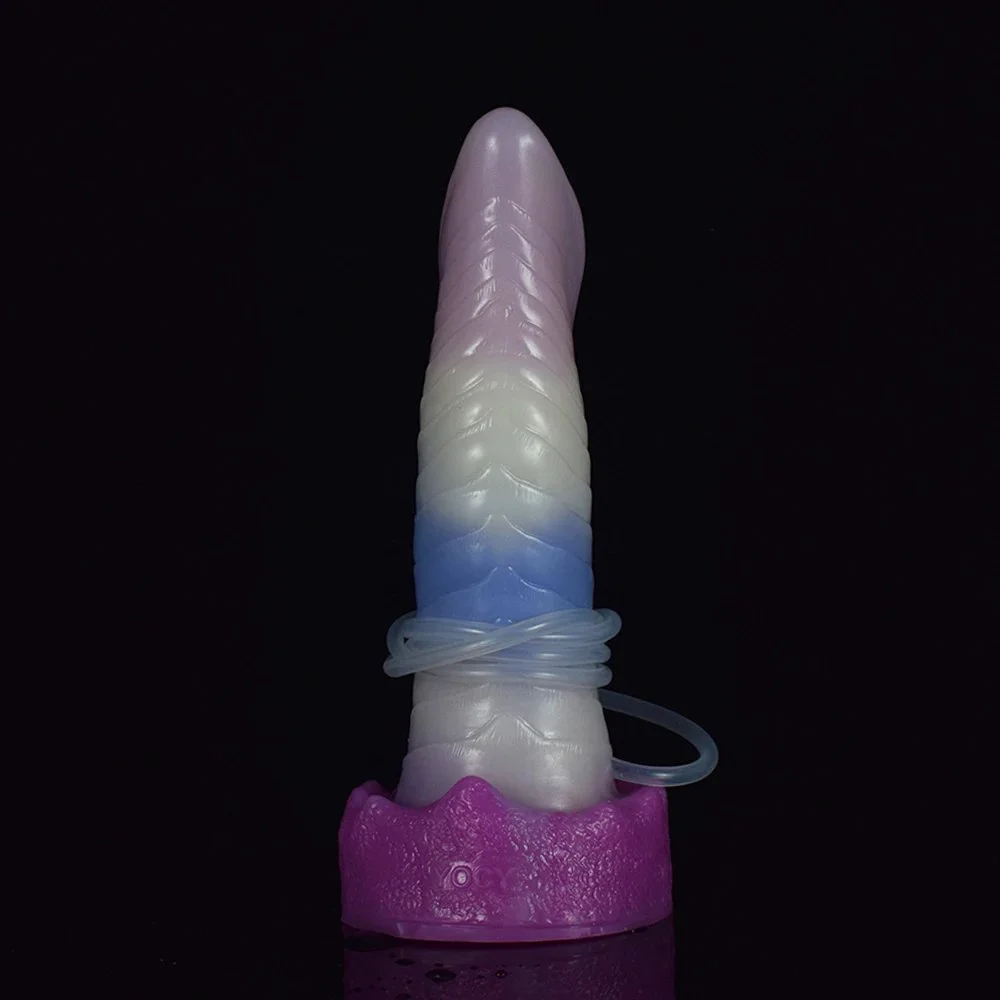 Ejaculating Female Masturbation Device Anal Plug Soft Silicone Dildos Dog Knotted Anal Dildo for Women