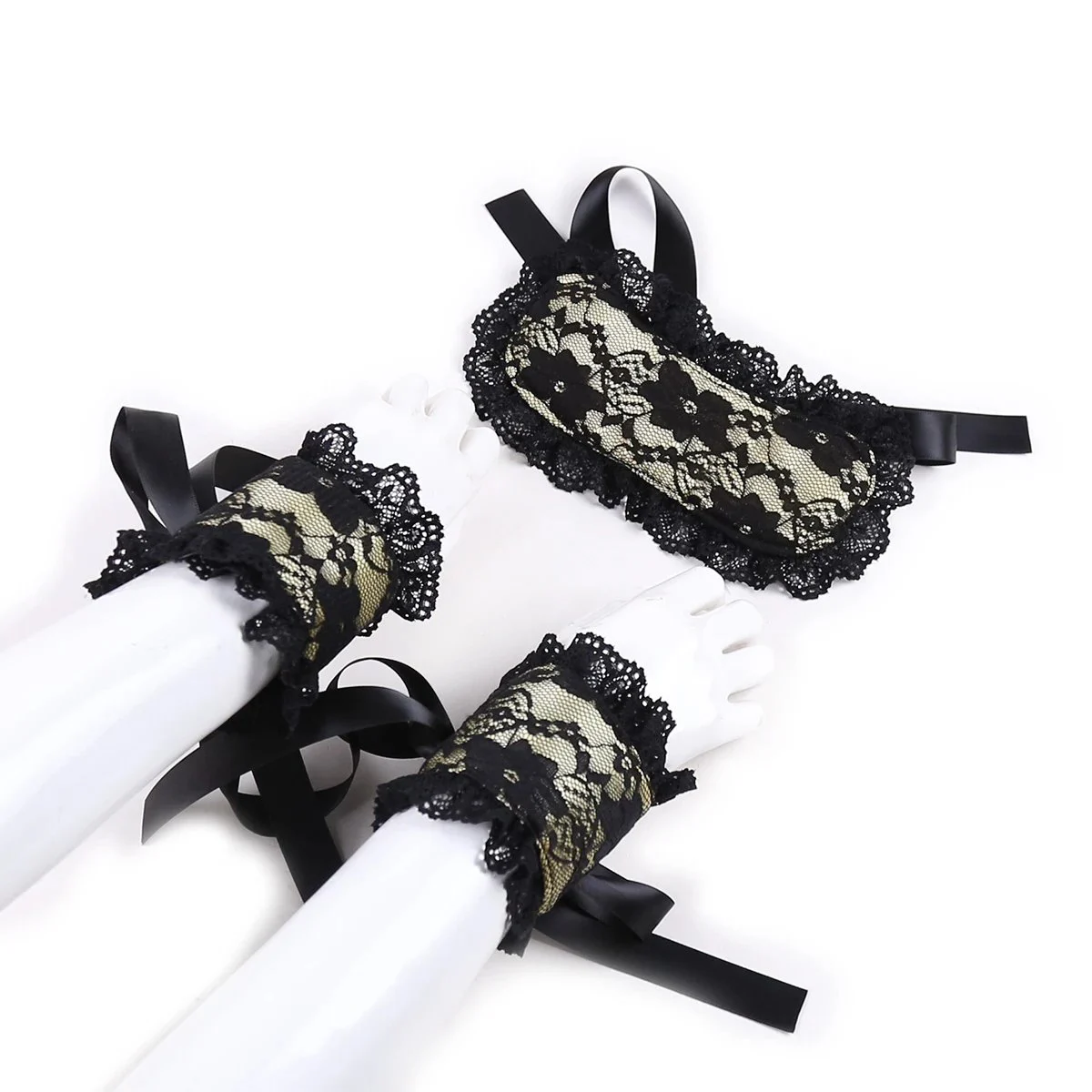 Bondage Lacy Seductive Toys Eyepatch Handcuff Suit for Couple