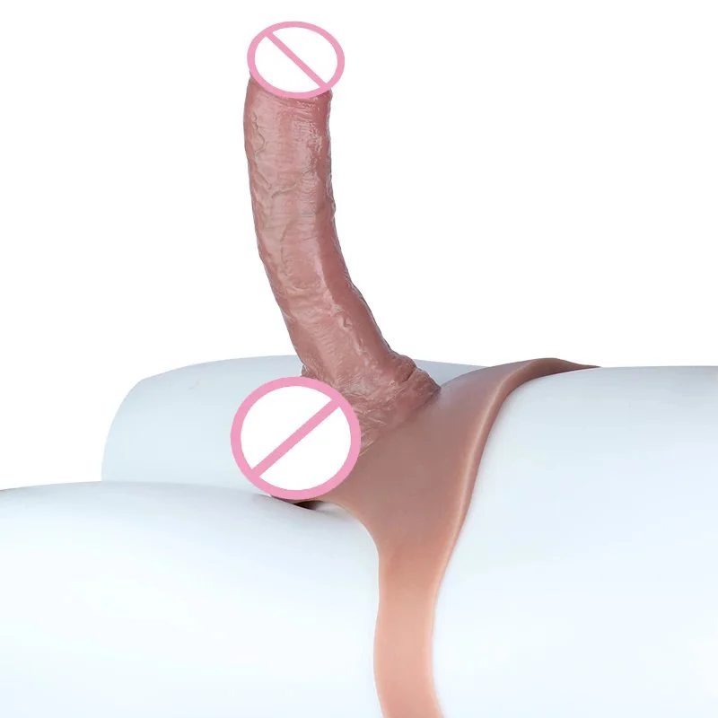 Strap on Dildo,SXXY Male Strap on Penis Sleeve With Long Hollow Dildo Silicone Briefs Penis Sex Toys for Men Women