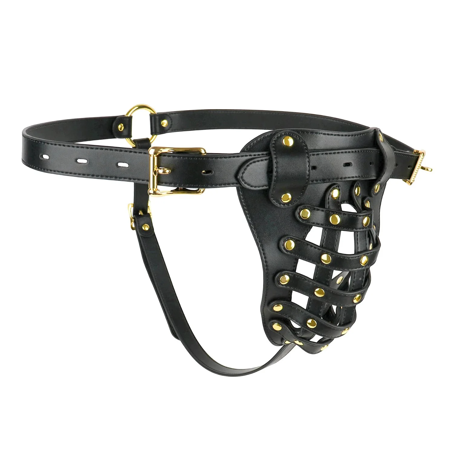 Male Penis Restraint Crafted From Soft Leather Material Designed for Male Chastity Bondage Play Available in Two Color Options