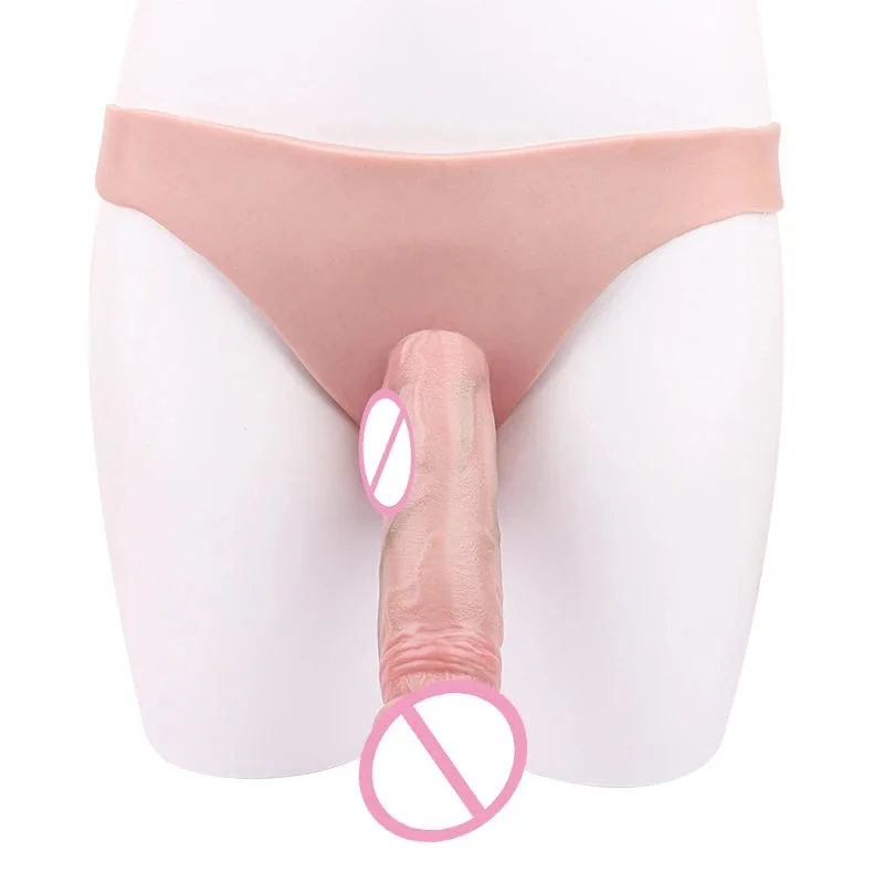 Ultra Silicone Hollow Dildo Strap on Dildo Pants Soft Penis Sleeve Dick Extender for Men Delay Ejaculation Adult Sex Toys