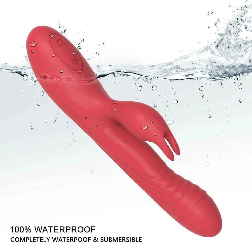 USB Charging Clitoris G-Spot Massager Heating Function 10 Different Vibration Dual Motor Rabbit Vibrator