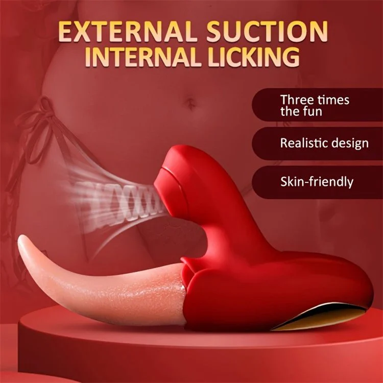 Waterproof 10 Modes G Spot Tongue Licking Sucking Vibrator Sex Toys for Women