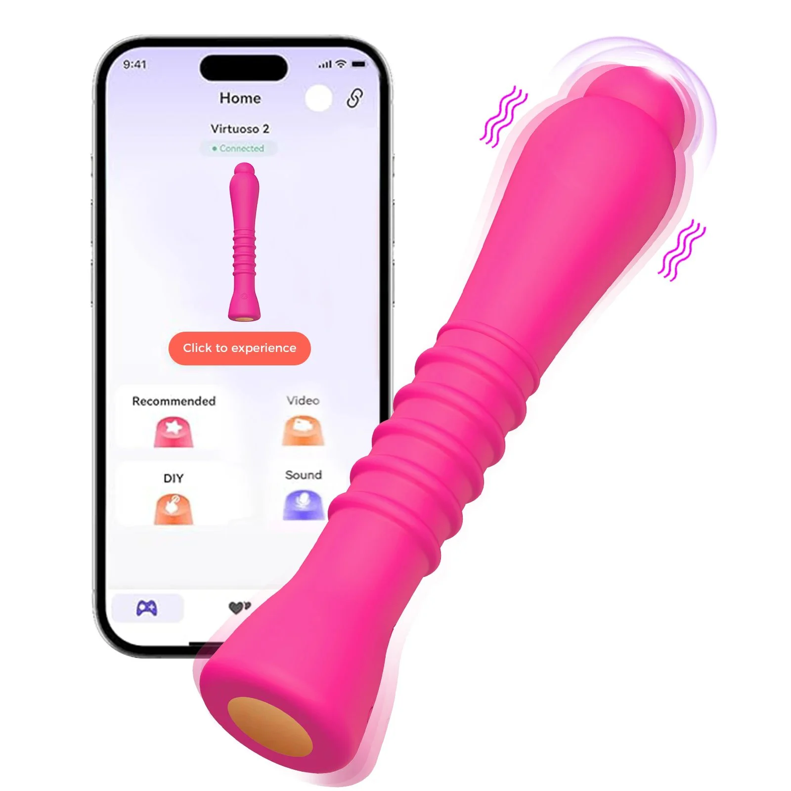 Thrusting Adult Sex Toys for Women G Spot Rose Sex Toy Heating Function 9 Vibration Frequencies USB Rechargeable Waterproof
