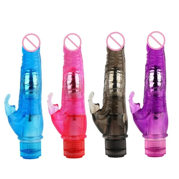 Battery Operated G Spot Clitoral Stimulator Realistic Soft Dildo Rabbit Vibrator Adult Sex Toys