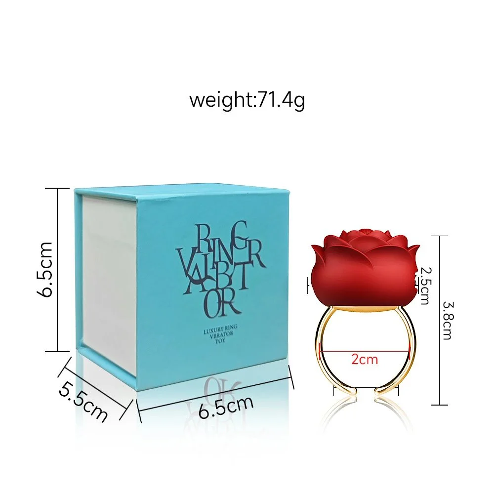 USB Power10 Modes Rose Clitoral Nipple Stimulation Sex Vibrating Finger Ring Vibrator Sex Toys