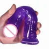 Crystal Soft TPE Dildo Stimulator Realistic Adult Sex Toys for Men and Women Made of Liquid Silicone and ABS Material