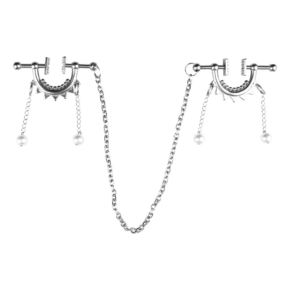 Body Piercing Nipple Piercing Fetish Role Playing Couples Chain Nipple Clamps Sex Bondage Toys