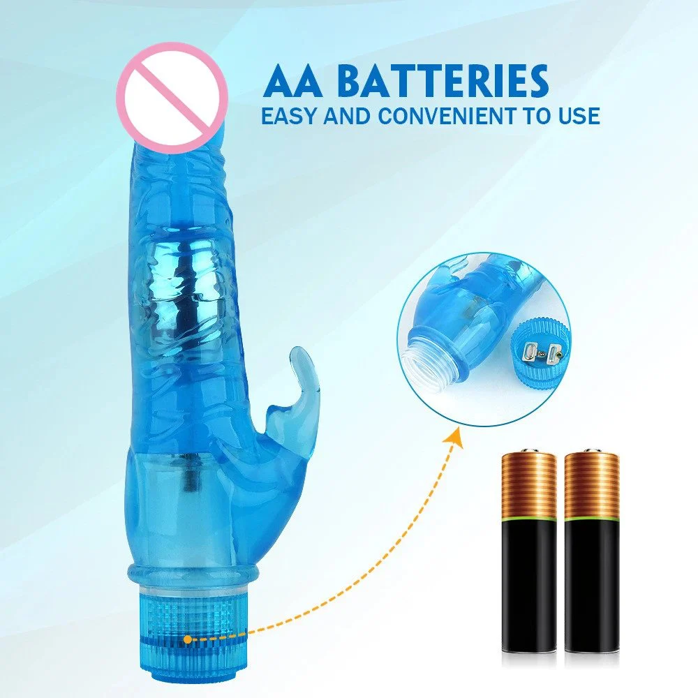 Battery Operated G Spot Clitoral Stimulator Realistic Soft Dildo Rabbit Vibrator Adult Sex Toys