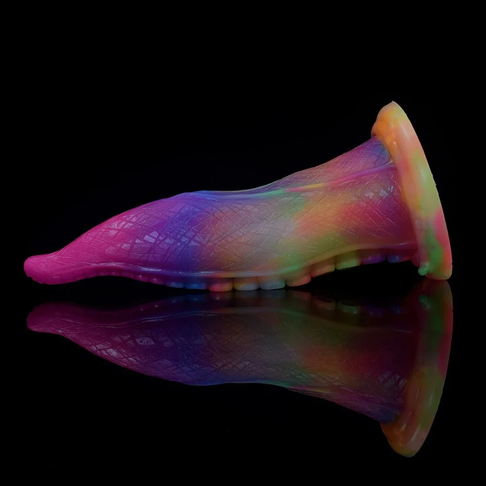 Newest Design Imitated Octopus Tentacles Fantasy Mixed Color Glow in the Dark Dildo Luminous Penis for Women