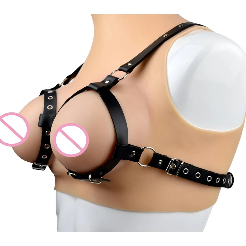 Black Leather Strap Harness Bdsm Slave Fetish Bondage Restraints Erotic Accessories Sextoys Erotic Belt Wear on Chest for Adult