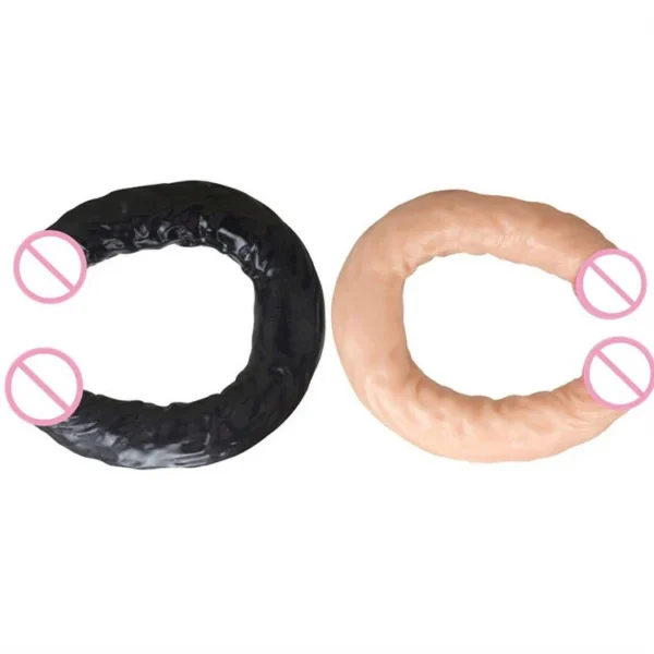 Realistic Black Super Long Double Ended Dildo for Lesbian Sex Toys Dildo