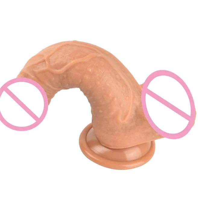 China 19cm Realistic Silicone Soft Adult Sex Toy Dildo for Men and Women 100% Waterproof & Eco-Friendly