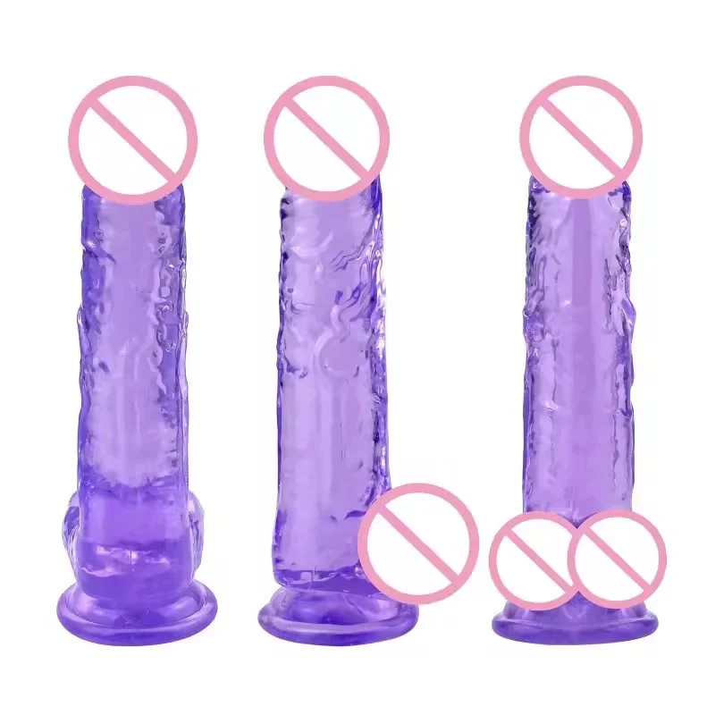 Crystal Jelly Dildo for Female Masturbation Realistic Dildo Suction Cup Transparent Anal Plug Sex Product