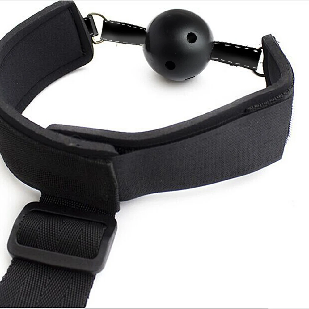 Black Leather Fetish Male Bondage Sex Toys Handcuffs Straps Mouth Gag Cross Tie Set Couple Restraint Rope Gear