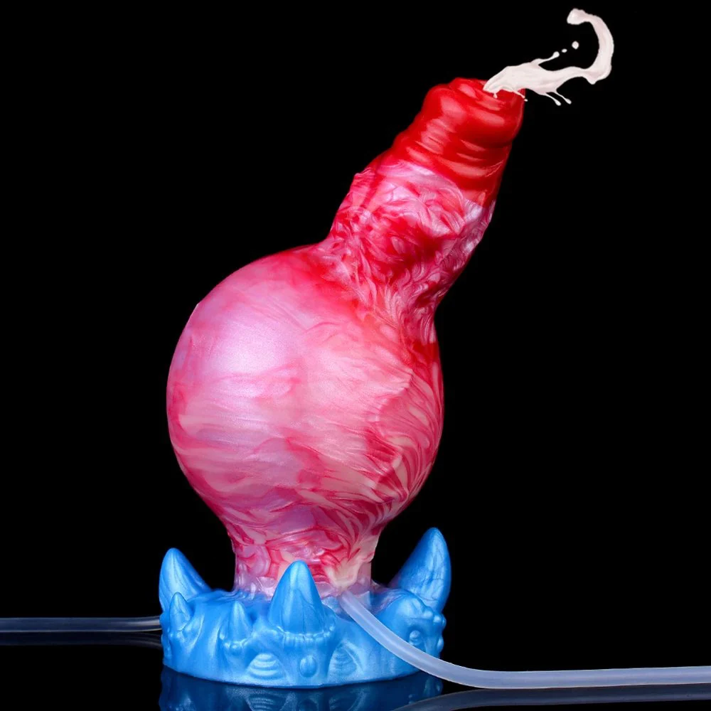 Fantasy Fire Dragon Inflatable Spraying Sexual Intercourse Dildo Silicone Spraying Masturbator Adult Suction Cup Penis Sex Toy