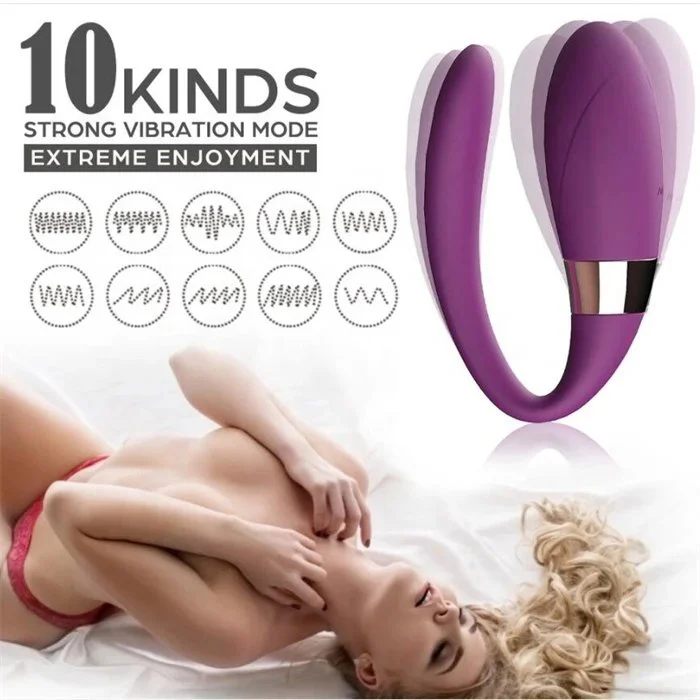 USB Rechargeable Mini U-Shaped Vibrator 10 Frequencies for Couples G-Spot Massage Wearable Bullet Vibrator