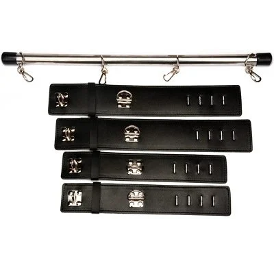 Bondage Set Stainless Steel Adjustable Spreader Bar Sex Slave Handcuffs Ankle Cuffs Fetish Restraints Sex Toys for Couples