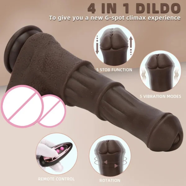 Remote Control G-Spot Prostate Heating Stimulation Silicone XL Large Realistic Horse Penis Thrusting Dildo Vibrator for Women