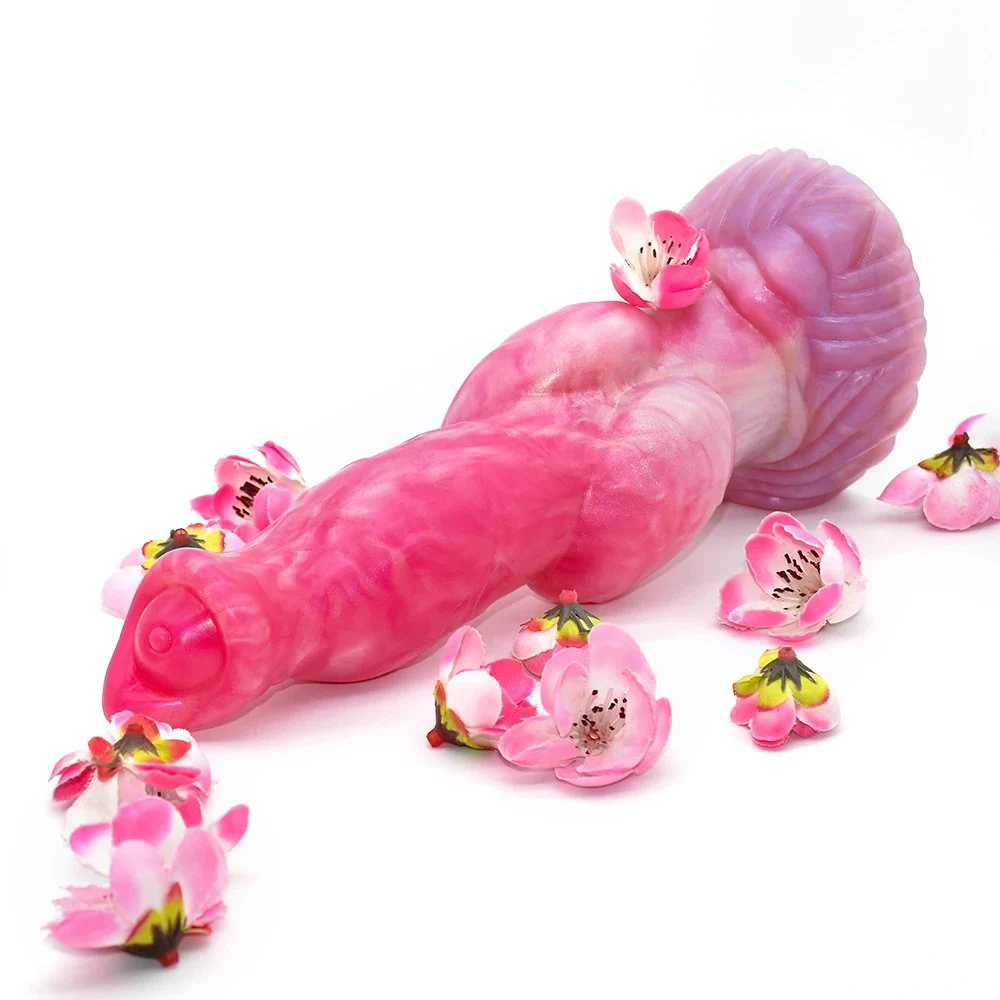 Peach Witch Color Animal Dog Penis Knot Stuffed Realistic Dildo Sucker Large Anal Plug Sex Toys for Women Masturbator