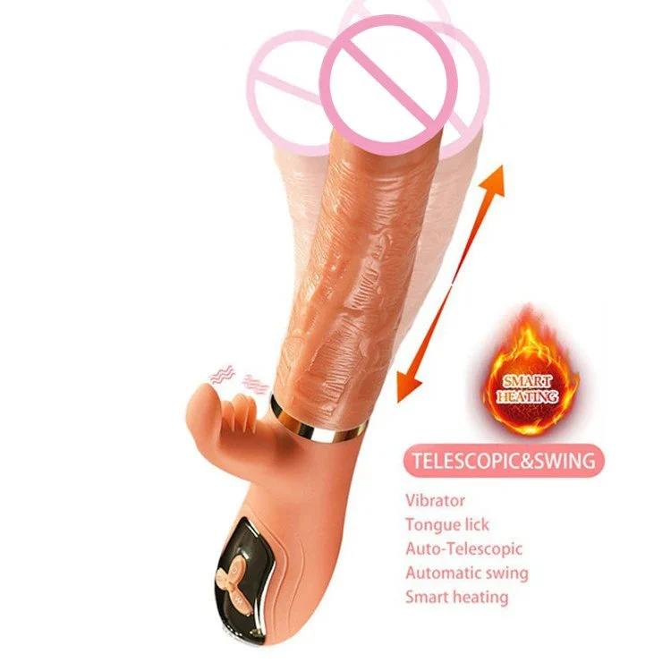 Automatic With Heating Telescopic Swing Dildo Tongue Lick Vibrator Adult Sex Toys for Women