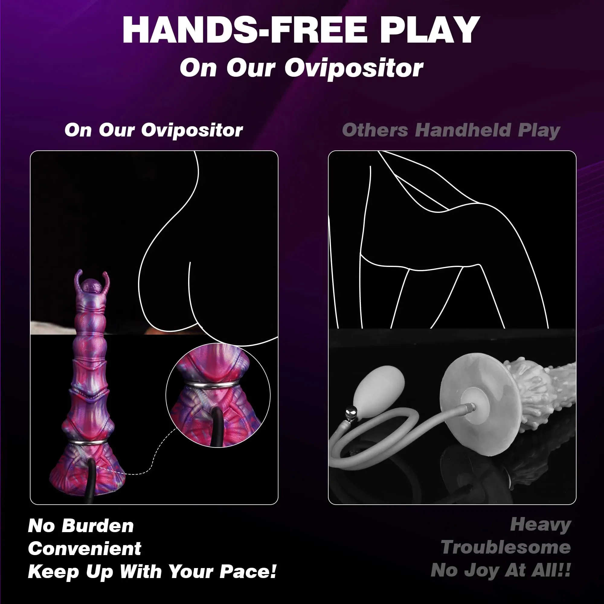 Fantasy Monster Alien Ovipositor Silicone Dildo with 3 Soft Balls and Eggs Realistic Adult Sex Toy for Women and Men