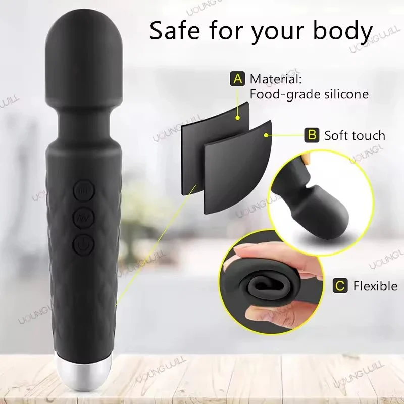 Saxy Toys for Woman Mini Silent Red Woman Vibrator Wand AV Massager for Sex Toys