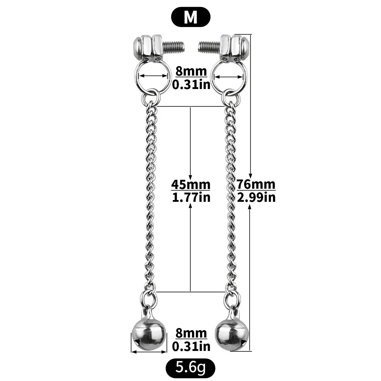 Nipple Clamps with Adjustable Metal Chain Breast Labia Clips Clit Clamp Stainless Steel Metal Nipple Shaking Clamps