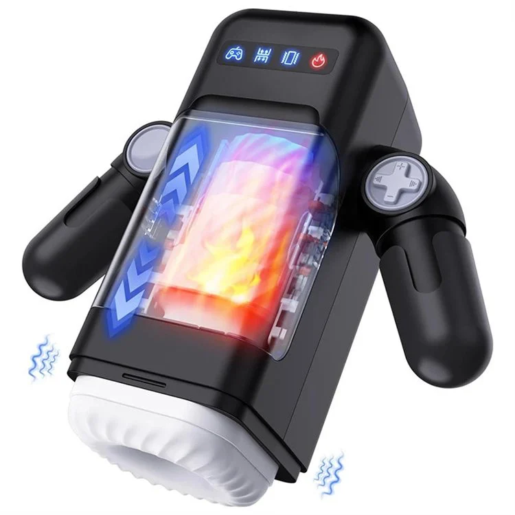 10 Powerful Telescopic Heating Men Automatic Stroker Adult Sex Toys Masturbation Cup with Mobile Phone Holder