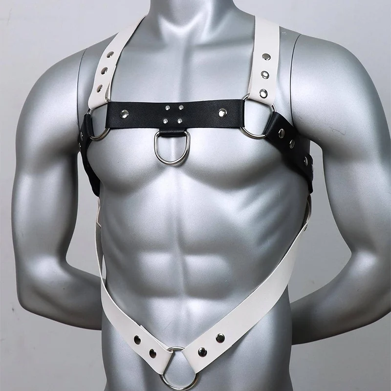 Fetish Rave Costumes Erotic Adults Sex Toys Bondage Adjustable Sexual Body Harness Leather Chest Belt Straps for Men
