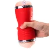 2-in-1 Male Masturbator Double-Sided Silicone Aircraft Cup Hand-Free Pocket Sex Toys for Men's Masturbation