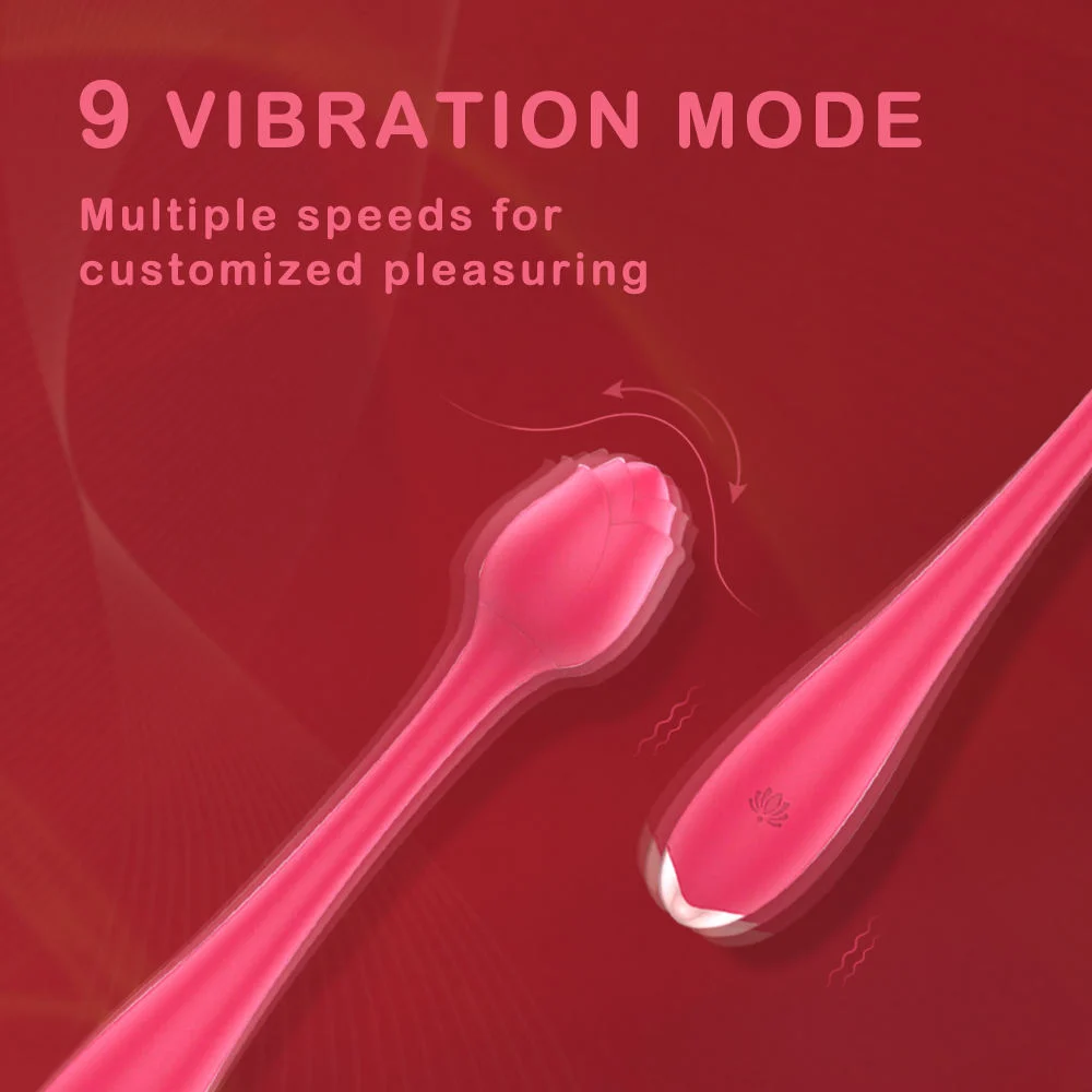 USB Rechargeable 9 Modes Bendable Rose Wand Vibrator Massager Sex Toys Women