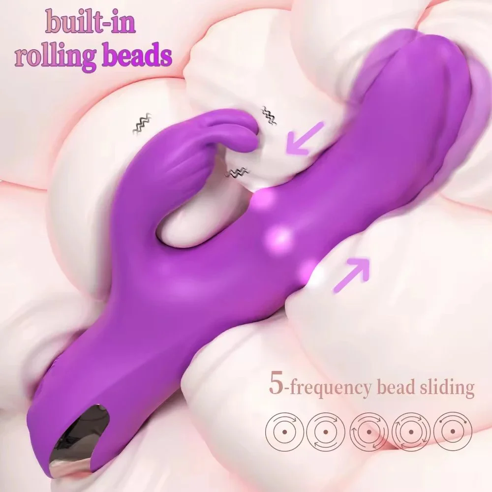 Rotation 3 in 1 Rabbit Vibrator Electric Female Dual Vibration G Spot Stimulation Vibrators Toy for Women