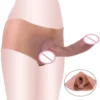 Realistic Strap on Dildo Harness Hollow Dildo Panties Silicone Wearable Dildo Underwear Male Penis Enlargement Thick Sex Toy