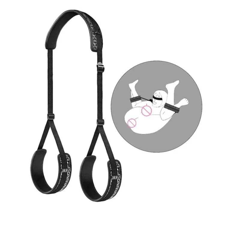 Erotic Sexy Products Split Open Leg Diamond Pattern Leather Belt With Eye Mask Bondage Set for Women