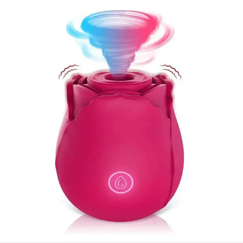 Female Waterproof Rose Toys Clitoral Suction Cup Breast Sucking Stimulator Silicone Adult Sex Toys Rose Vibrator for Woman