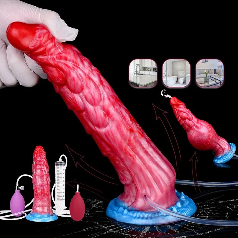 Dragon Inflatable Squirting Penis Silicone Ejaculation Dildo for Women Anal Plug Dilator Female Masturbation Adult Sex Toys