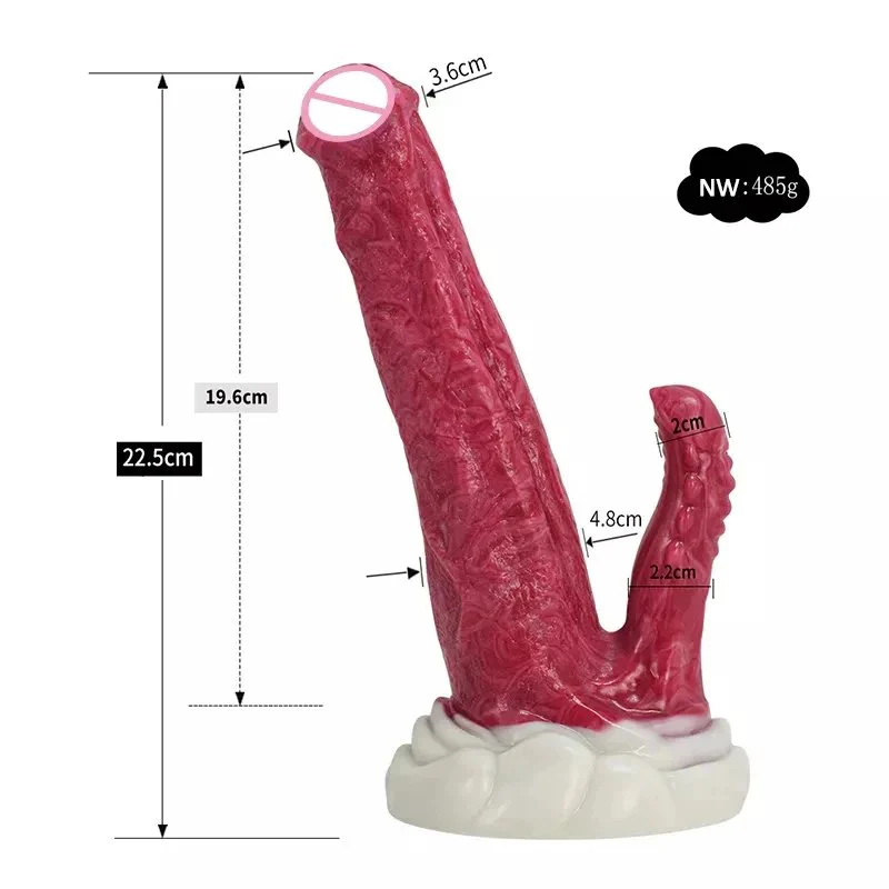 Double Head Penis Dragon Horse Divine Beast Squirting Dildo with Sucker Adult Women Vagina Anal Ejaculating Dildo