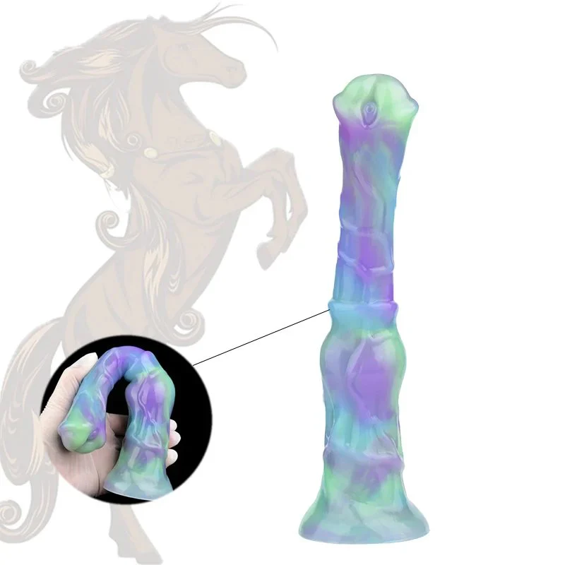 Big Animal Sex Toys Horse Dildo Lotus Color Realistic Monster Dildo Base for Hands Free Adult Toy