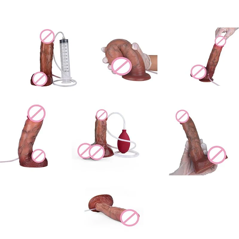 Squirt G-Spot Stimulator Vagina Anal Masturbation Realistic Ejaculation Orgasm High Quality Silicone Dildo Adult Sex Toy